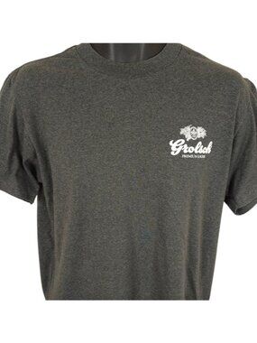 Vintage Grolsch Premium Lager T Shirt Mens Size Large Gray 80s 90s Made In USA